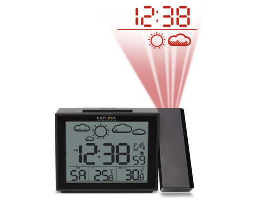 Projection Radio Controlled Clock with Weather Forecast Display