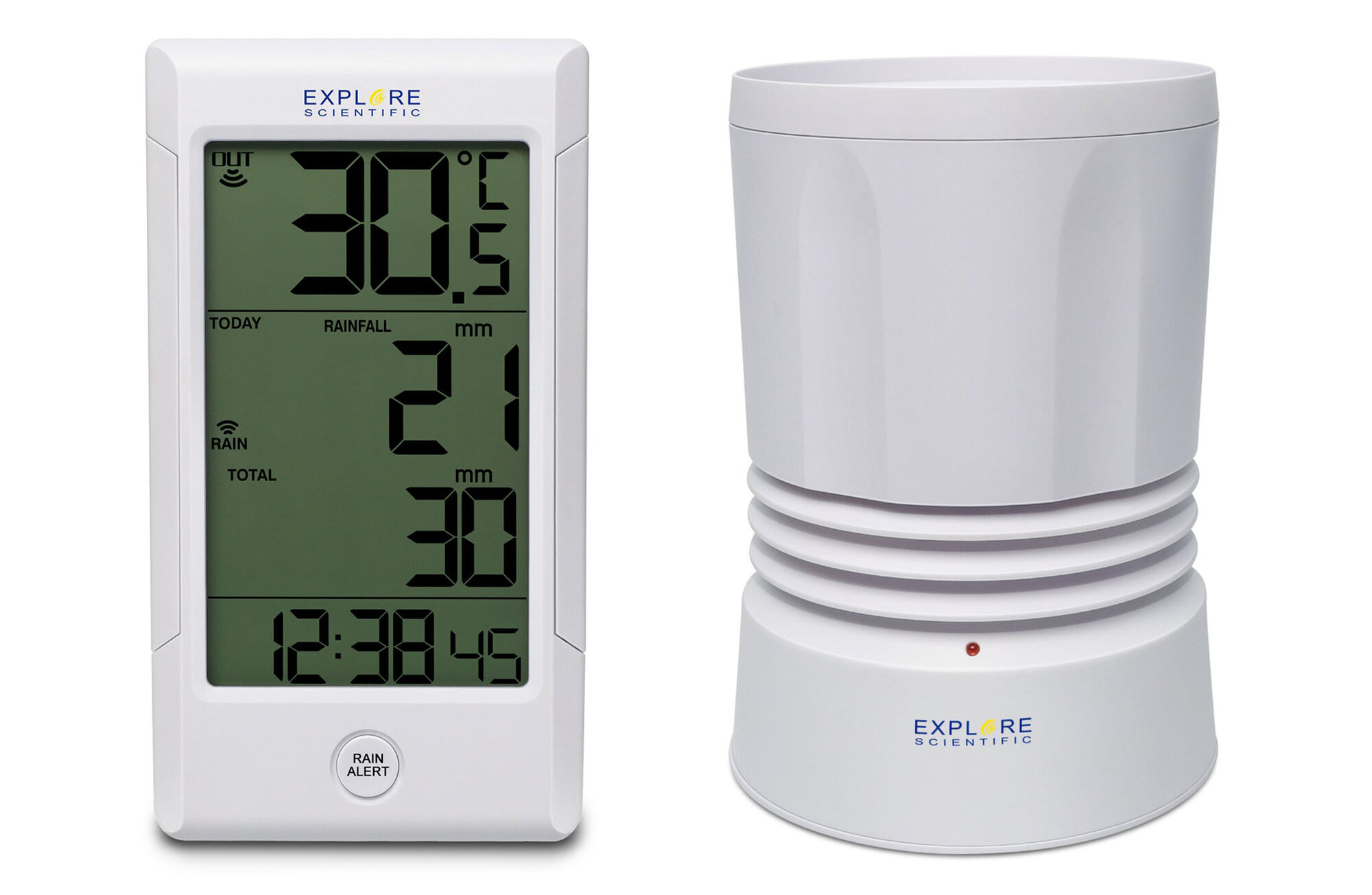 Wireless Rain Gauge with Outdoor Temperature