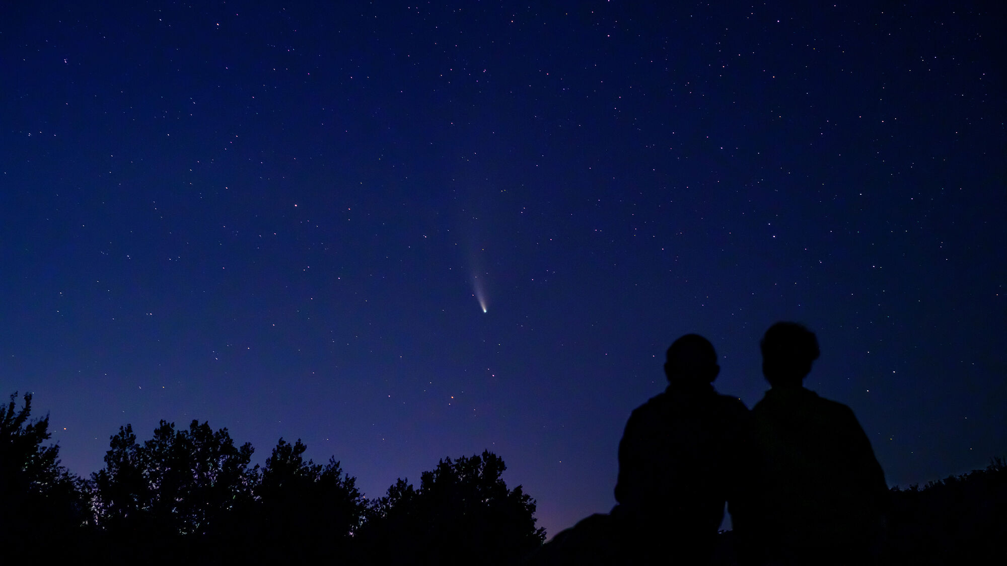 Couple looking at a starry sky