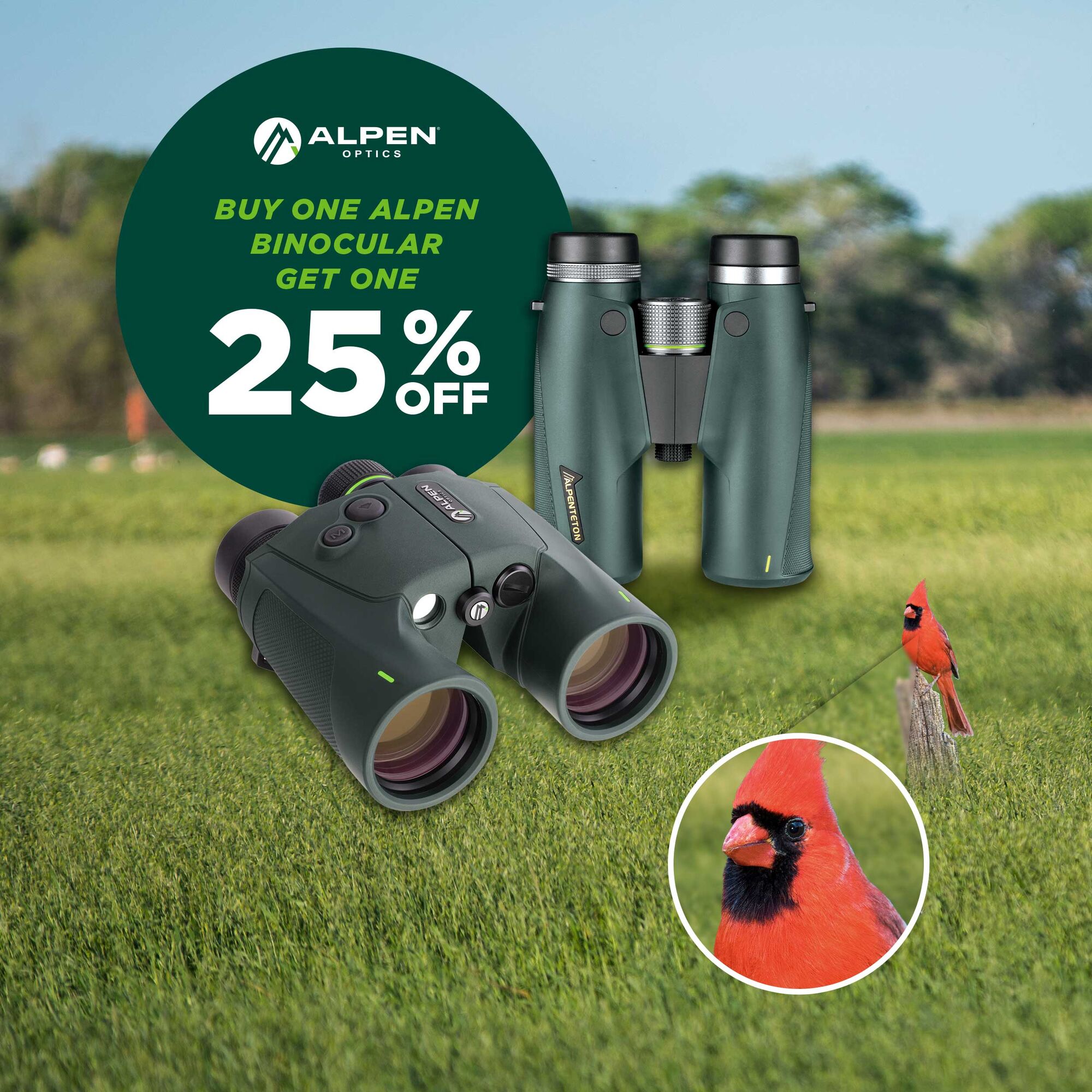 Alpen Binoculars with Cardinal