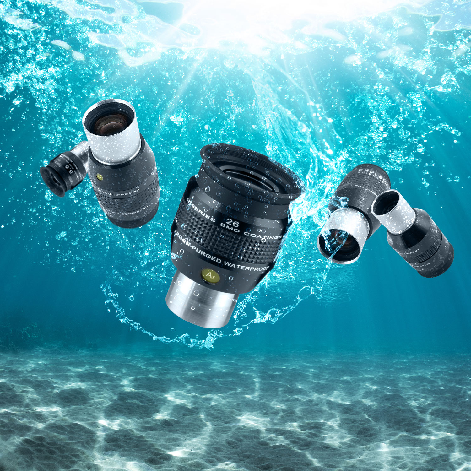 Eyepieces in water