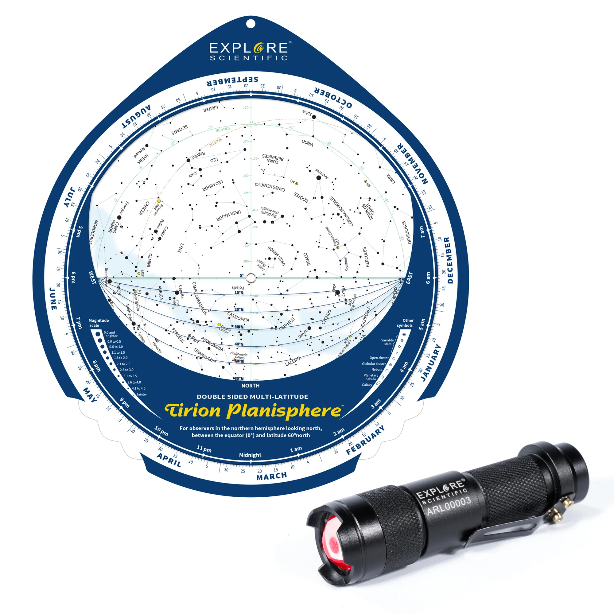 Double-Sided Planisphere with Astro R-Lite