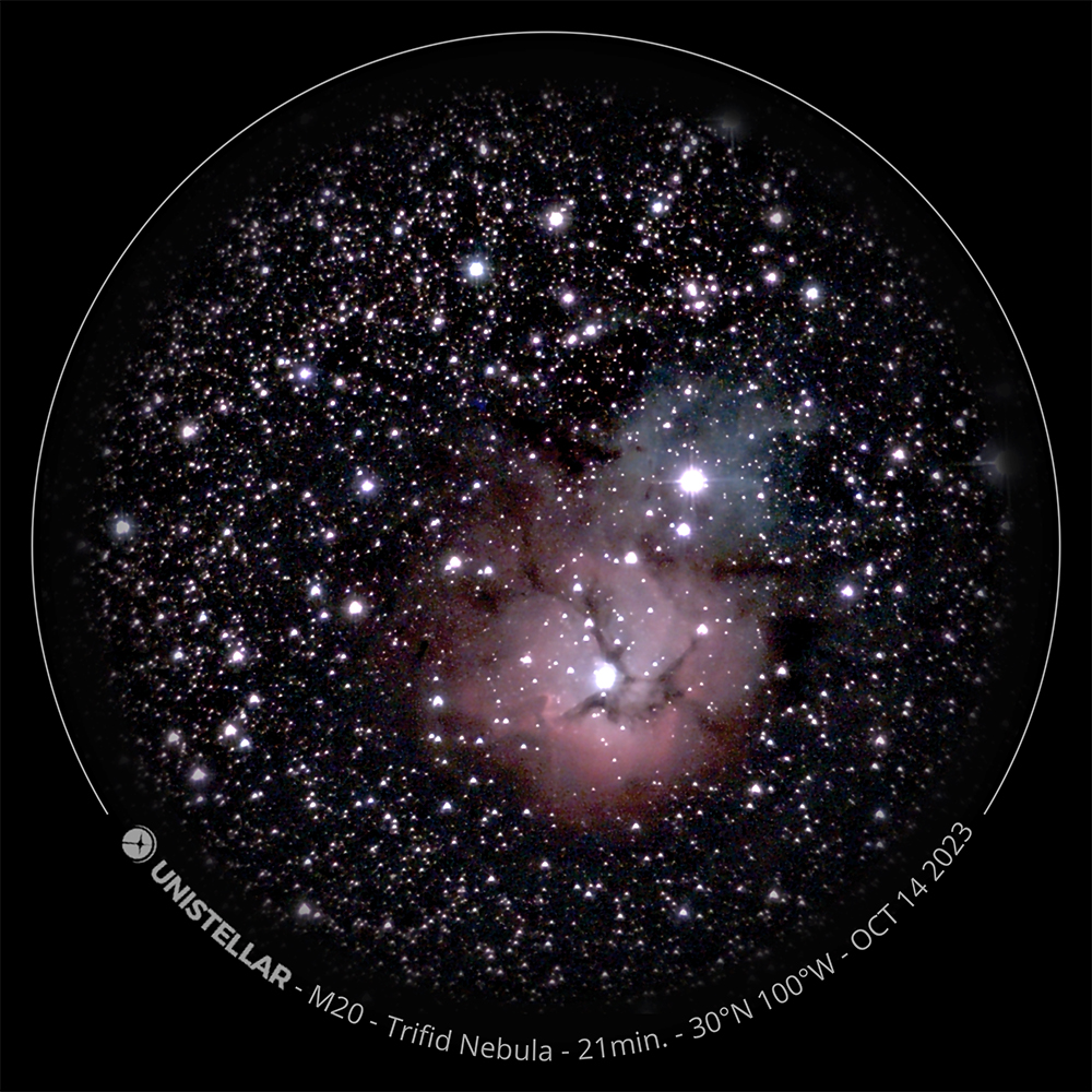 Trifid Nebula Image by Unistellar's eVscope 2