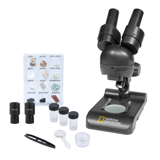 National Geographic Stereo 20x Microscope with Mineral Samples & Accessories