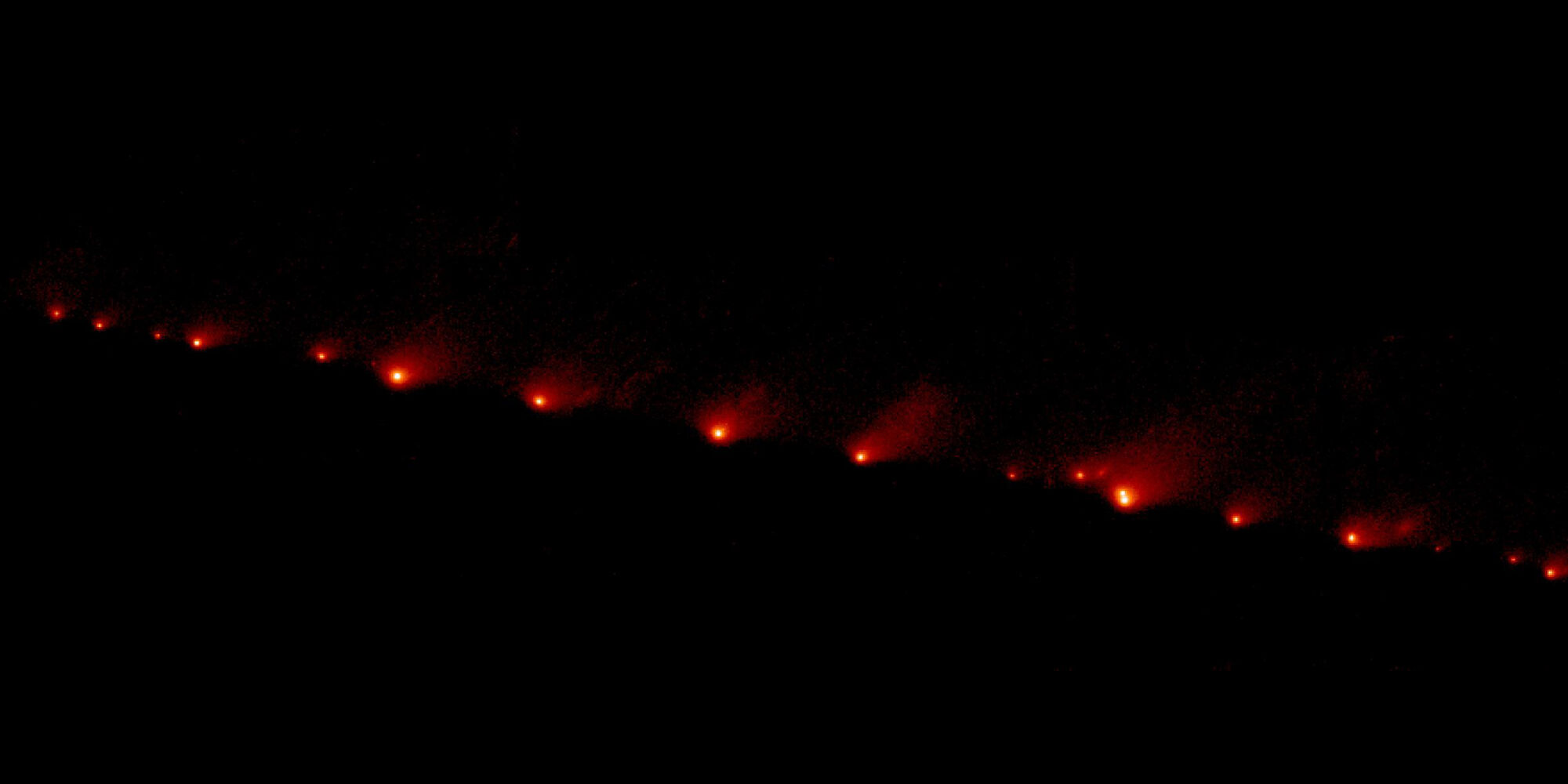 NASA/ESA Image of Comet Shoemaker-Levy 9's fragments