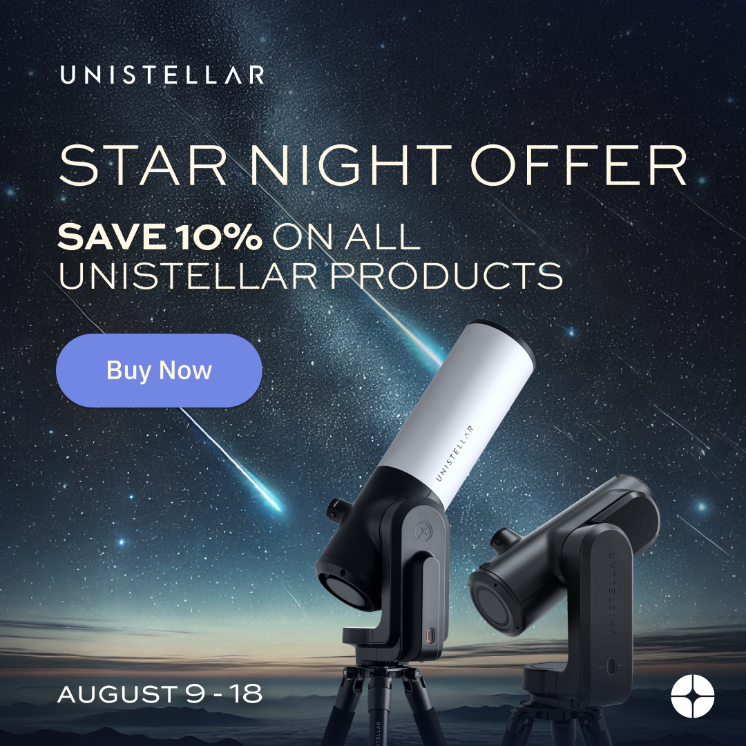 Unistellar Telescopes on Starry Background - 10% off sale