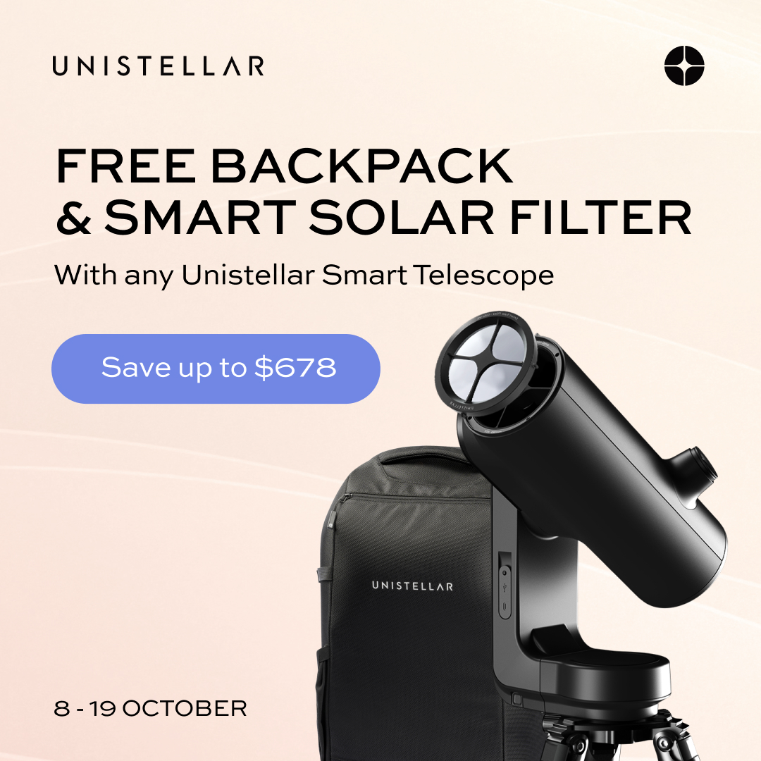 Unistellar Smart Telescope with solar filter and backpack