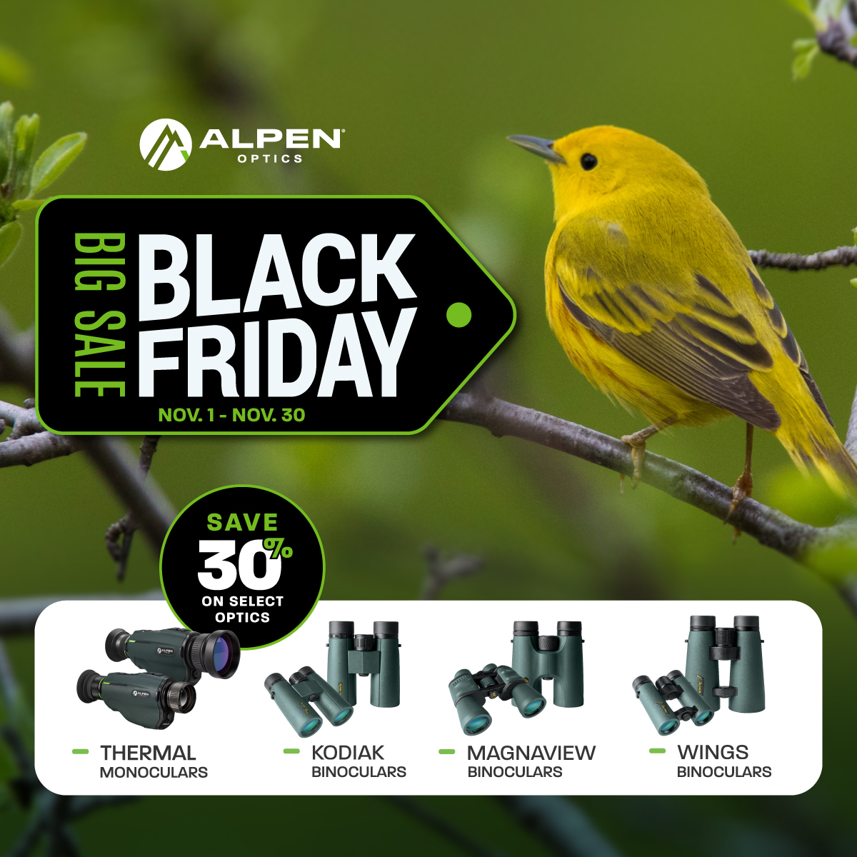 Alpen Black Friday Sales Banner 