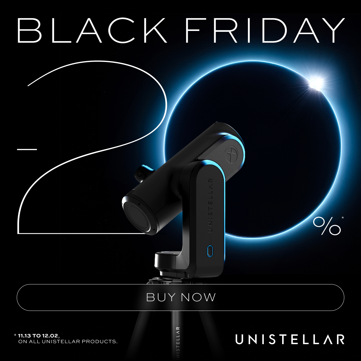 Unistellar Telescope on Starry Background - 10% off sale